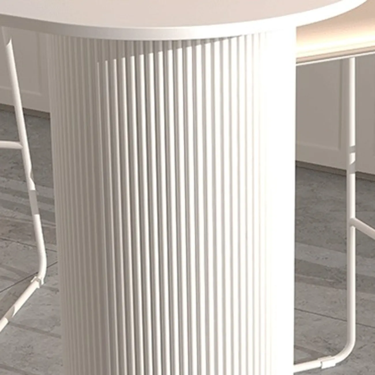 Modern White Slate Asymmetrical Bar Tables