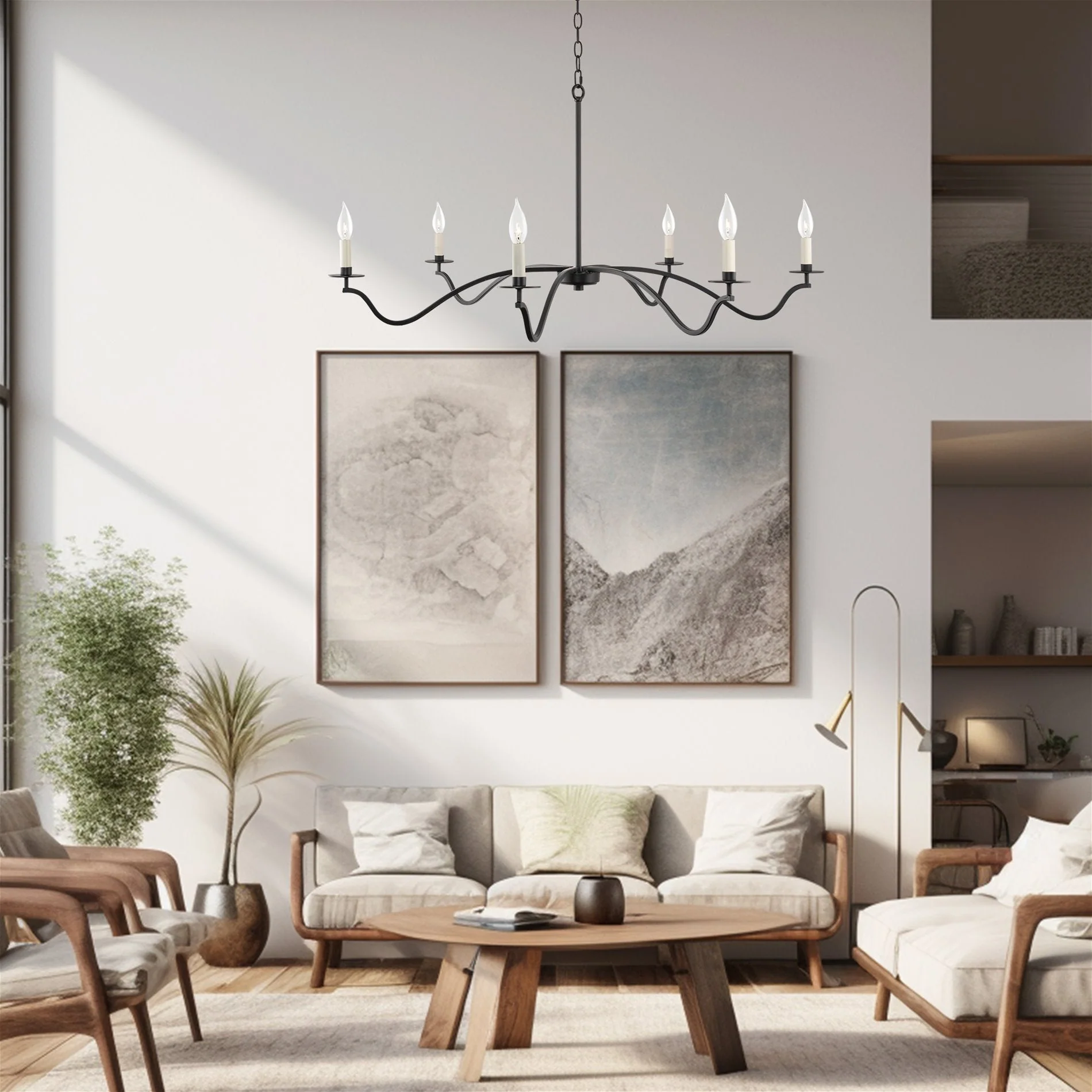 Pennington 42 6-Light Large Modern Chandelier