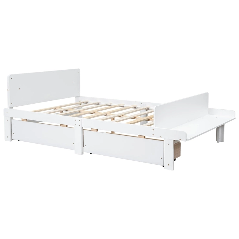 Full Bed with Footboard Bench,2 drawers