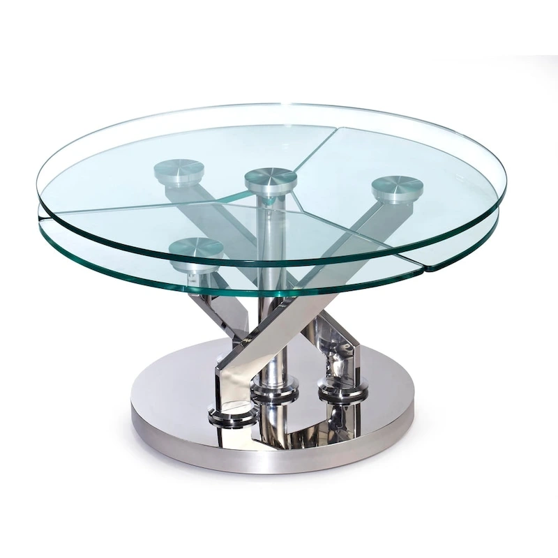 Somette Cocktail Table with 32 Round Glass Top - Cocktail Table