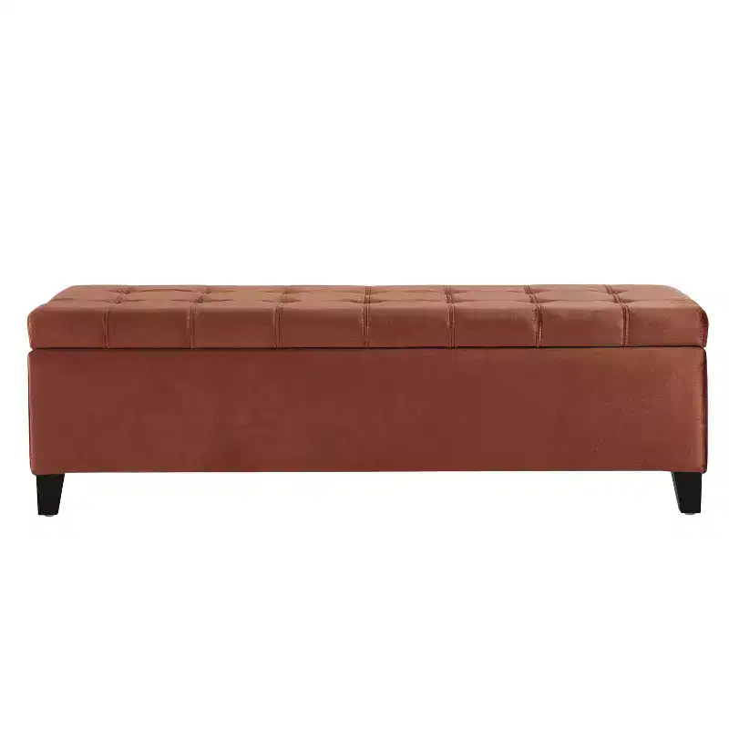 TUYOHW 50 Ottoman Bench in Textured Boucle, Rectangular Design with Hinged Lid for Seating Hidden Storage for Living Room