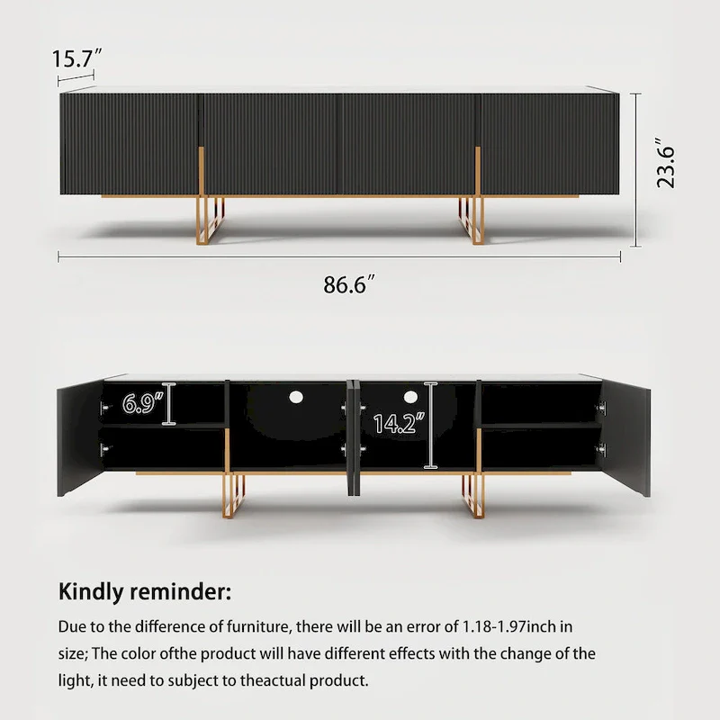 78.7  TV Stand, Entertainment Center with Faux Marble Top