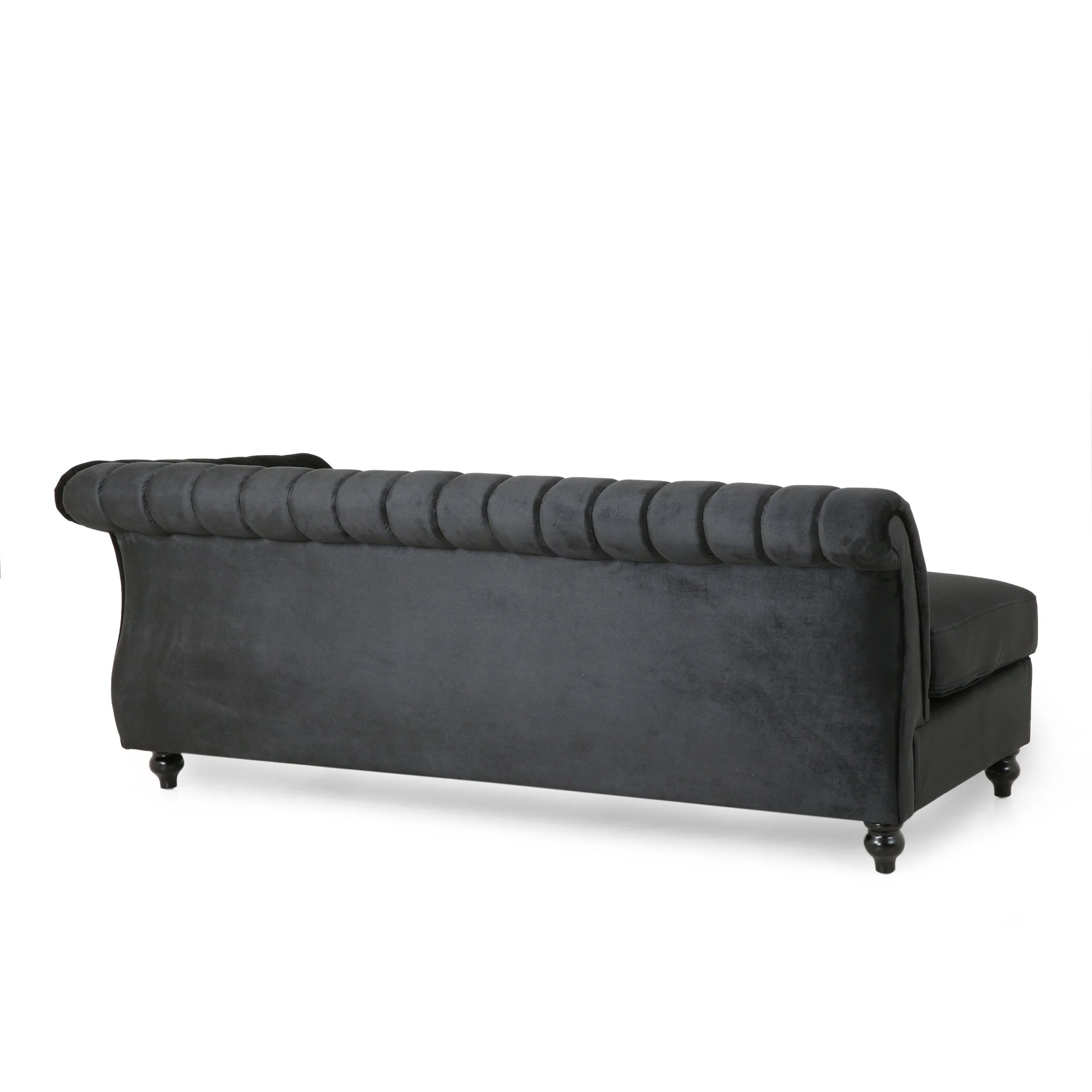 Modern Glam Velvet Channel Stitch Sectional Sofa Set - NH834413