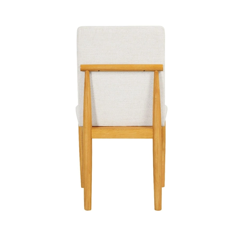 HomePop Modern Upholstered dining chair - Cream Textured Woven (Set of 2)
