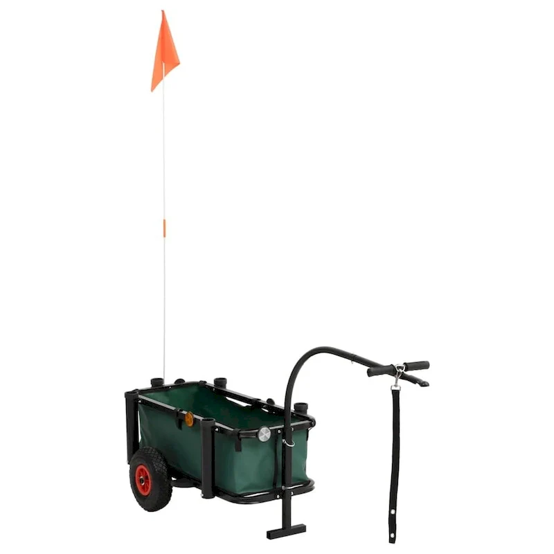 vidaXL Fishing Trolley Black Steel - 34.3 x 14.6 x 32.3