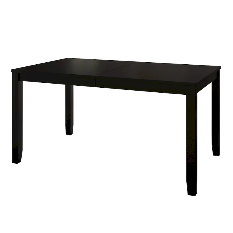 6-Person Rectangular Dining Table – Wood Veneer Top, Black / Brown / Grey / White / Natural Oak