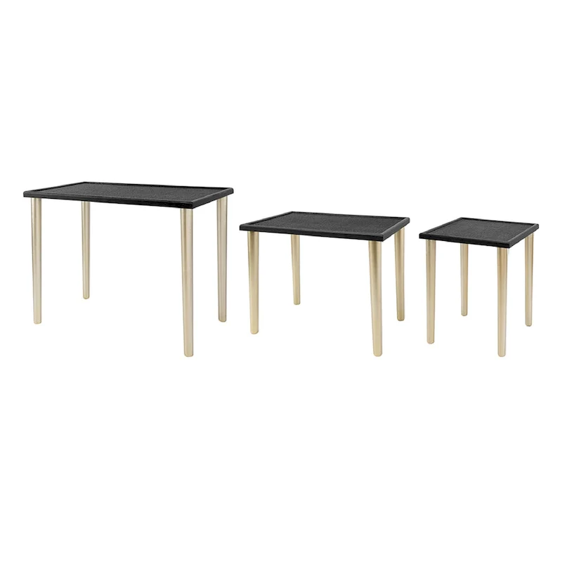 Two Tone Nesting Side Tables - Black/Gold