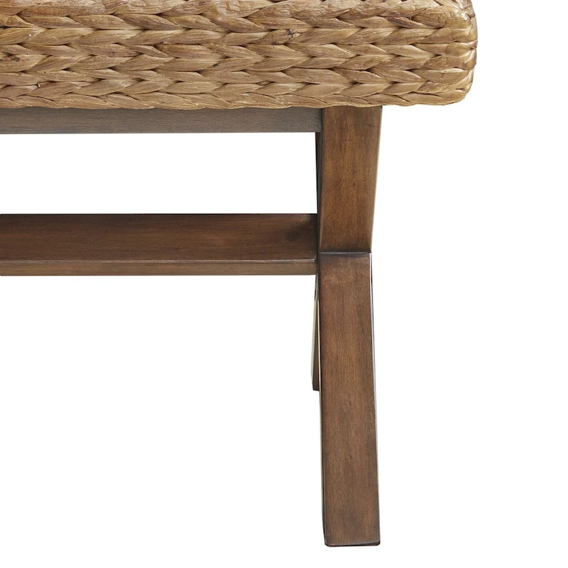 INK+IVY Seadrift Hand-Woven Water Hyacinth Accent Bench