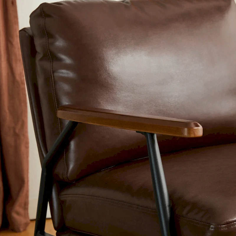 28W Mid-century Modern Soft PU Leather Accent Armchair - 28 W x 31 D x 30.75 H