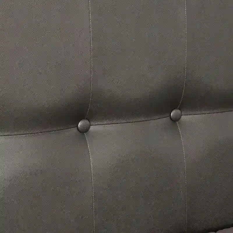 Derc Modern Solid Wood Upholstered Tufted Panel Bed with LED by Furniture of America