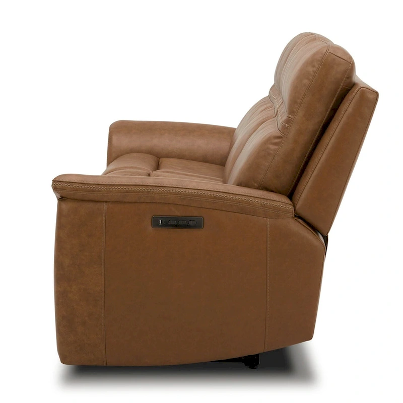 Cooper Leather Dual Power Reclining Sofa - Camel