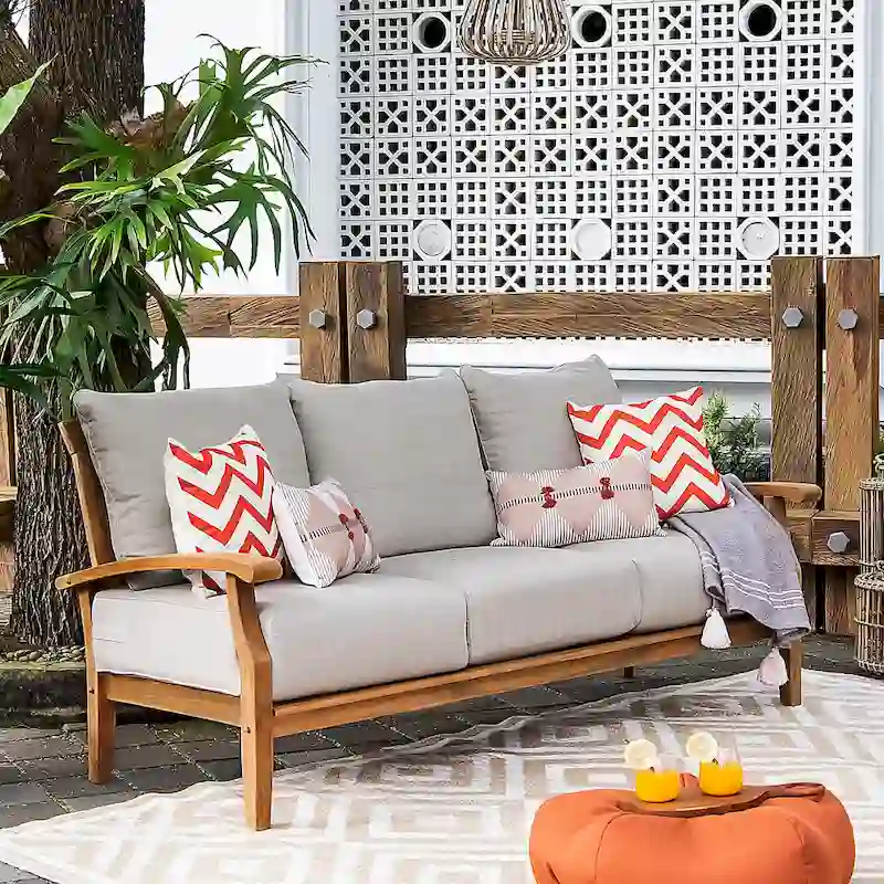 Cambridge Casual Leon Teak Outdoor Deep Seating Sofa