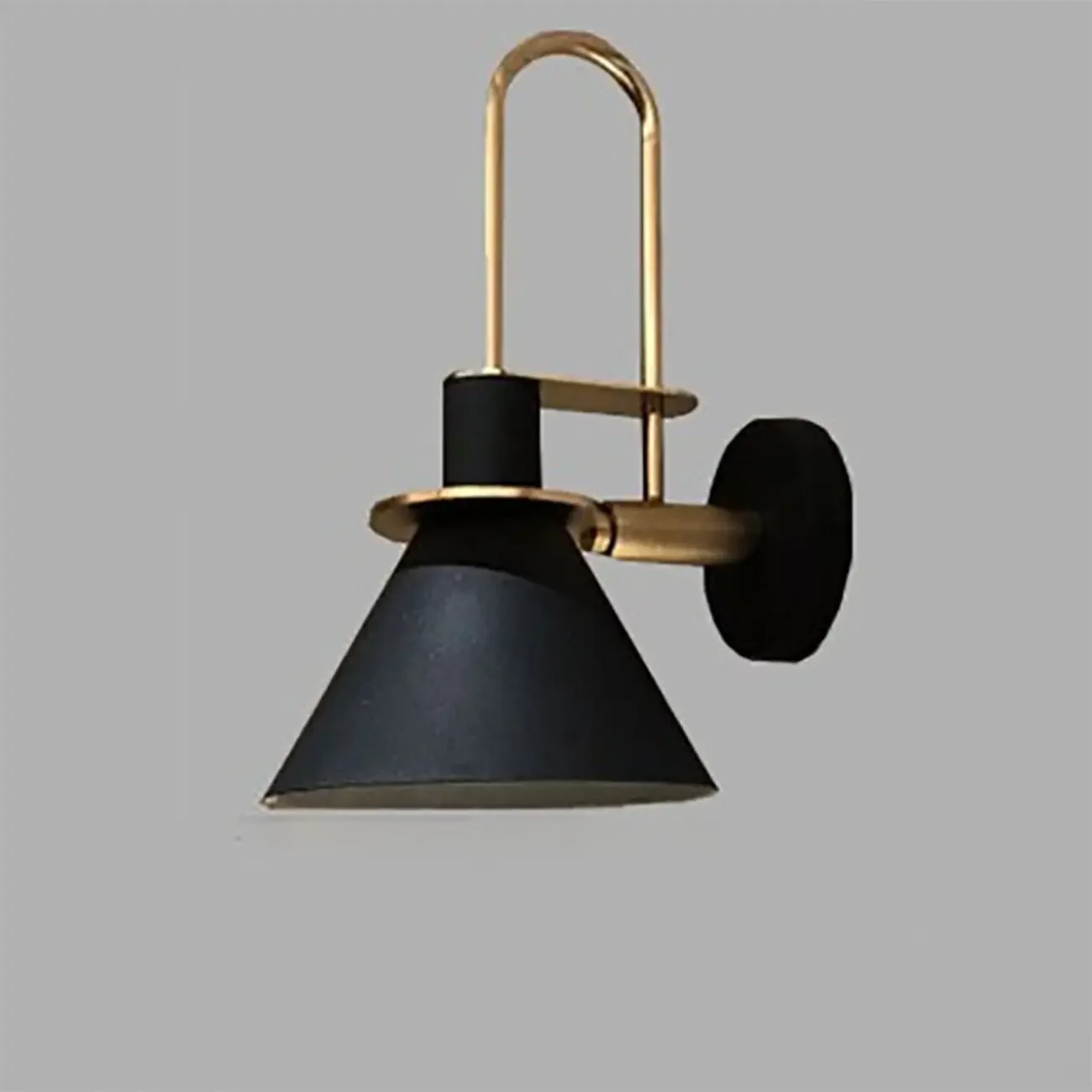 Modern 1-Light Cone Bath Vanity Light with Iron Shade