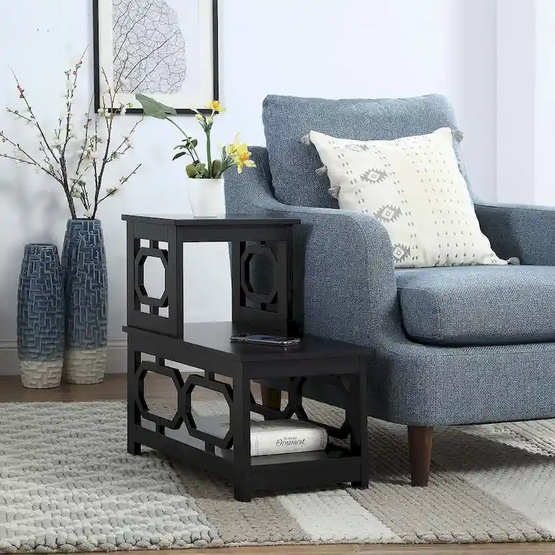 2-Tier L-Shaped Chairside End Table