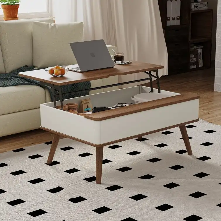 Rectangle Lift Top Square Coffee Table With Storage 37 x 23.5