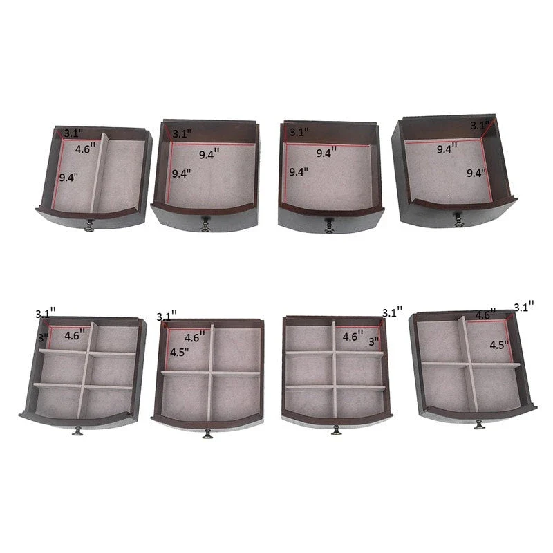 Jewelry Cabinet Box Storage Chest Necklace Wood Walnut Stand Organizer