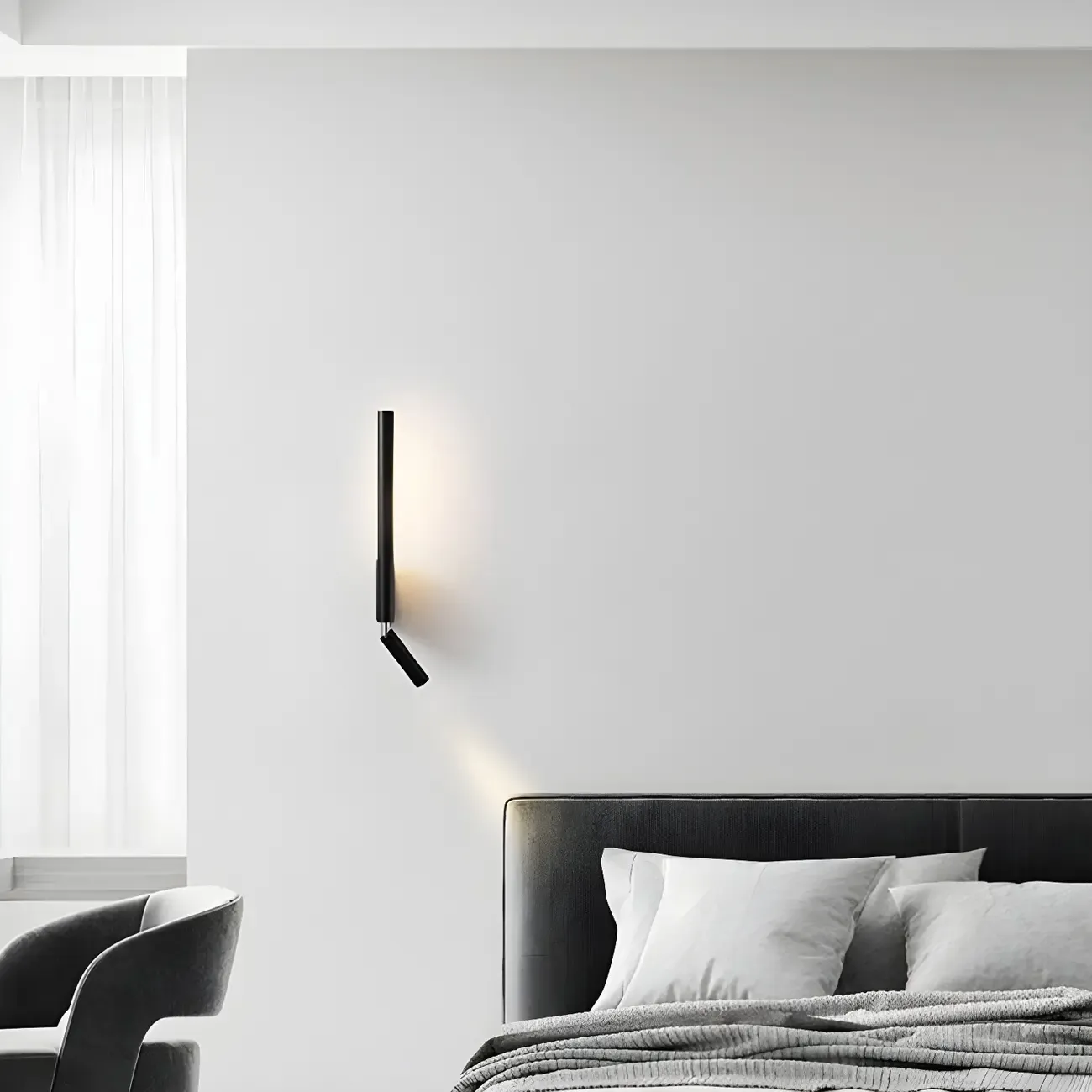 Modern 2-Light LED Metal Reading Wall Sconce for Bedroom