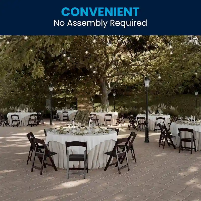 Lightweight Resin Folding Chairs with Vinyl Seats (Set of 4)