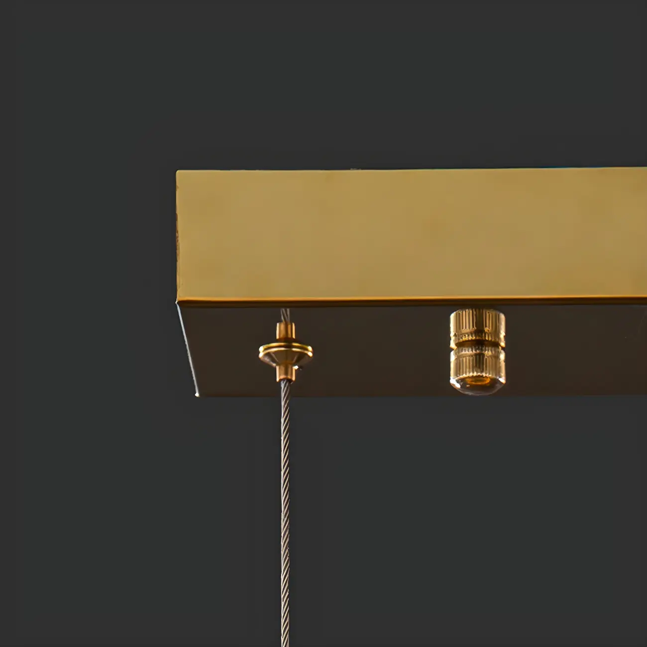 Kitchen Modern Crystal Gold Rectangular Pendant Light