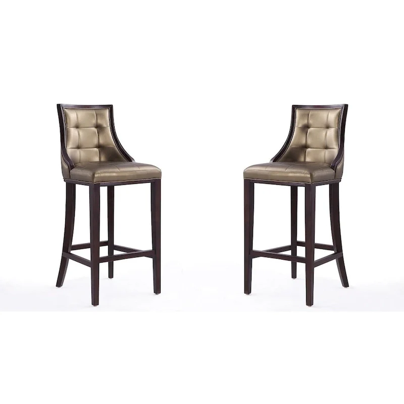 45 in. Walnut Beech Wood Bar Stool (Set of 2)