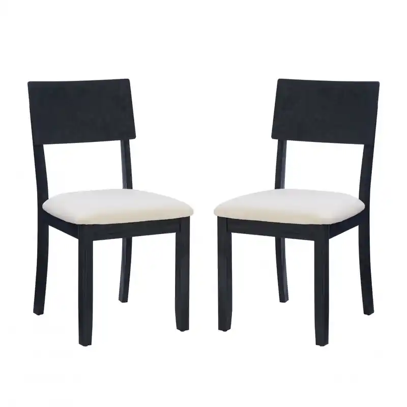 Jorissen Dark Charcoal Linen-Look Fabric Dining Chair