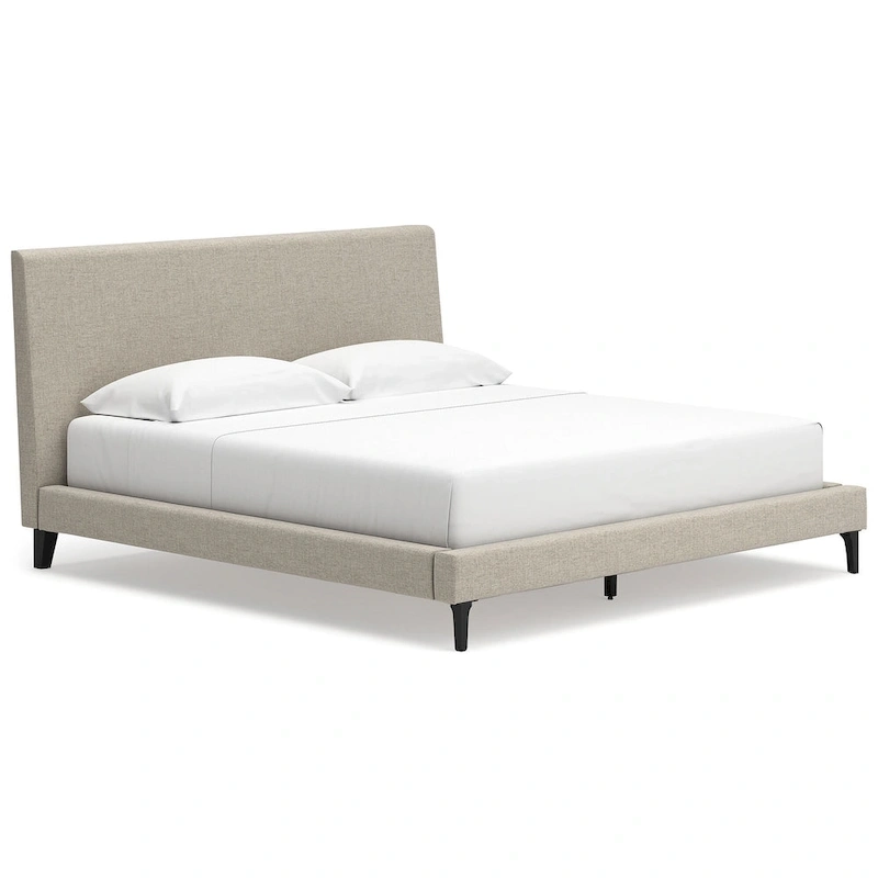 Signature Design by Ashley Cielden Light Gray King Upholstered Bed with Roll Slats