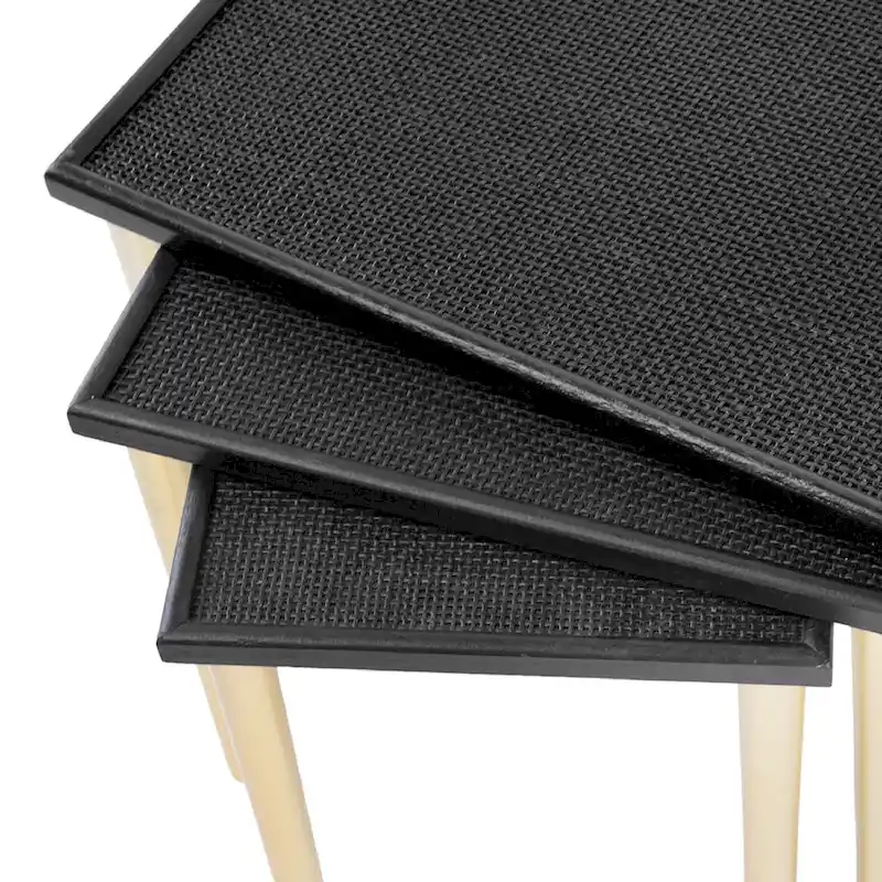 Two Tone Nesting Side Tables - Black/Gold