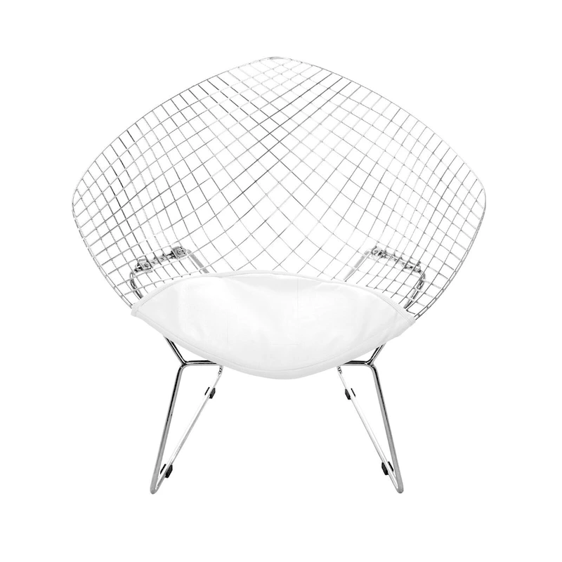 Bertoia (reproduction) Diamond Chair in Black - 33 H (SH 17.5) x 33 W x 26 D