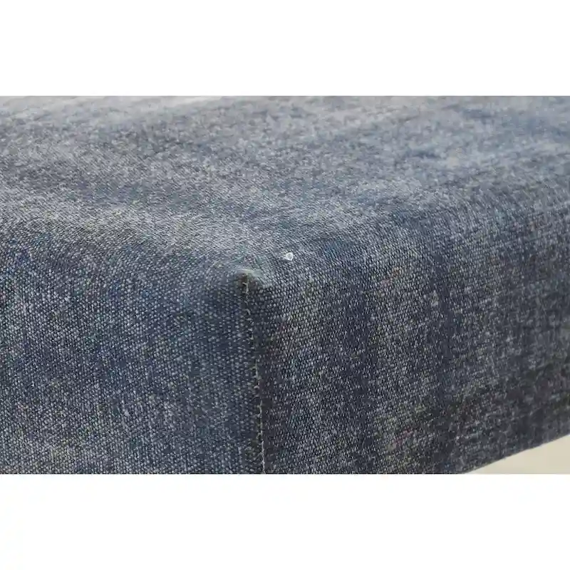 47 Antique Blue Distressed Rectangular Bench