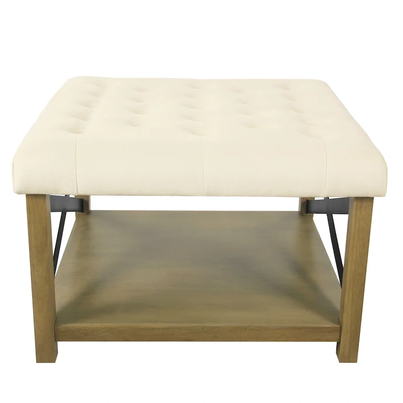 HomePop Tufted Top square cocktail Ottoman