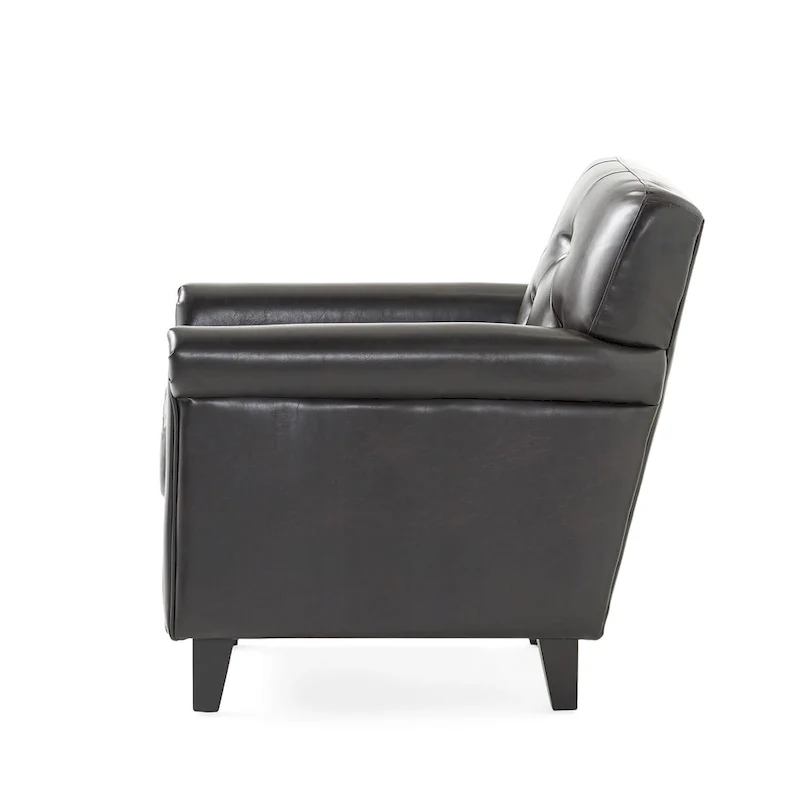 Veronica Tufted Brown Leather Club Chair by Christopher Knight Home