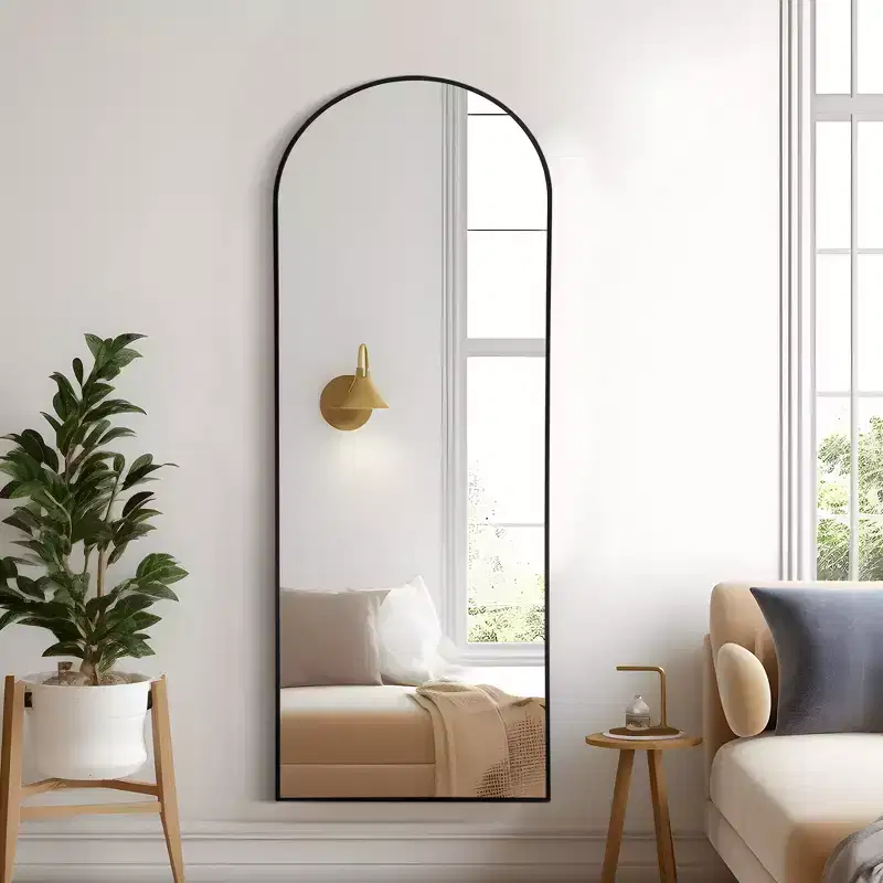 Dovelina Modern Metal Frame Arched Mirror Decorative Wall Mirror