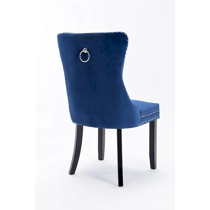 Dining Chairs Set of 6, Luxury Upholstered Velvet Kitchen Chairs Side Chair with Padded Seat Back and Solid Wood Legs