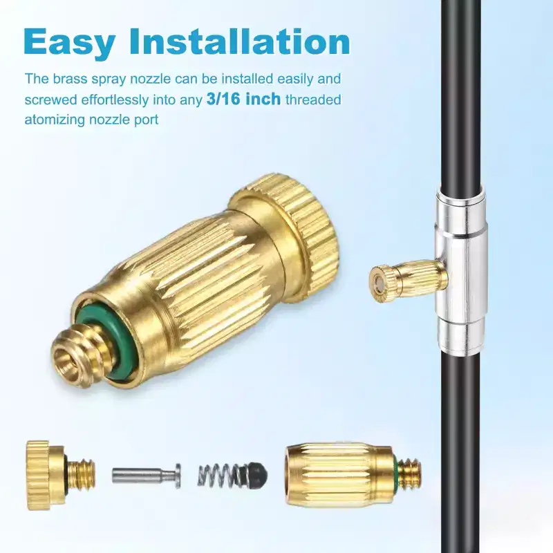 Unique Bargains Brass High Pressure Outdoor Durable Misting Nozzle