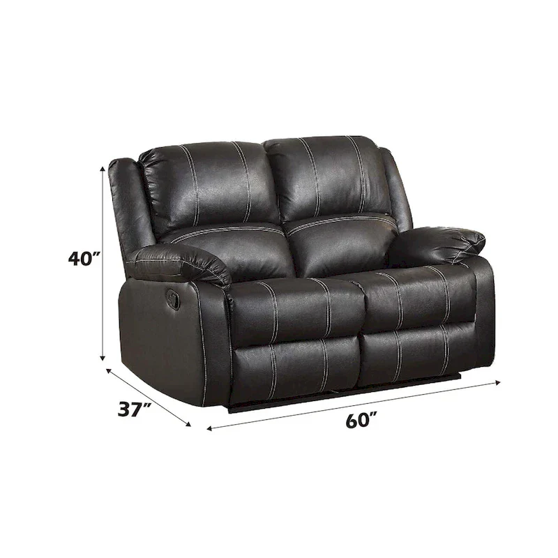 Brown Synthetic Leather Recliner Loveseat