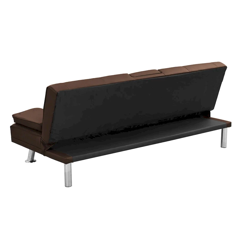 66.1  PVC Loveseat Sofa Bed with Wood Frame and Stainless Legs