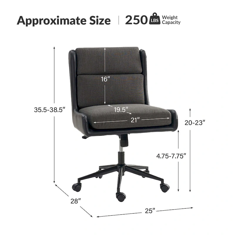 Siegfried Modern Swivel Tilting Office Chair with Removable Soft Upholstery by HULALA HOME