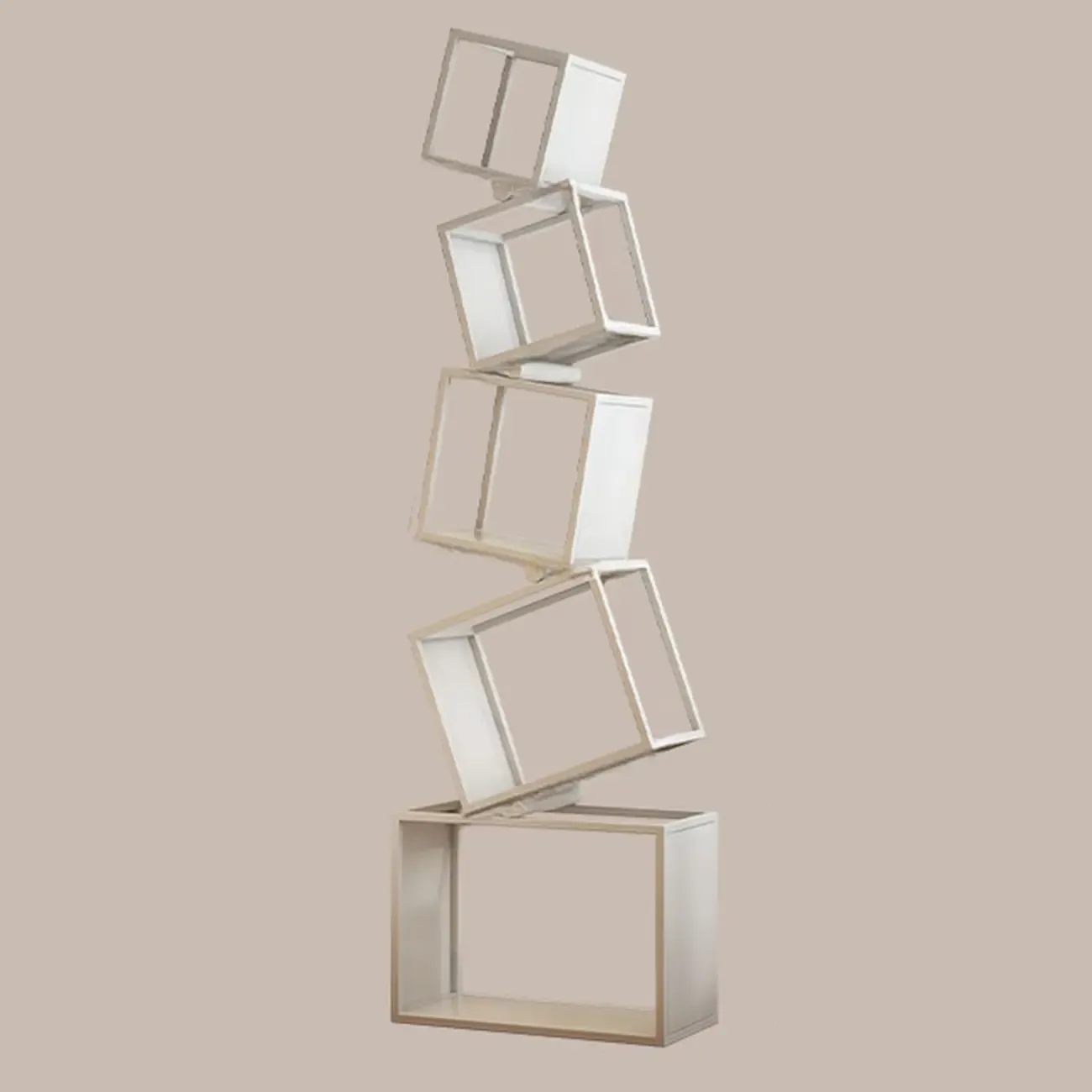 73H Black Metal Geometric Open Cube Bookcase