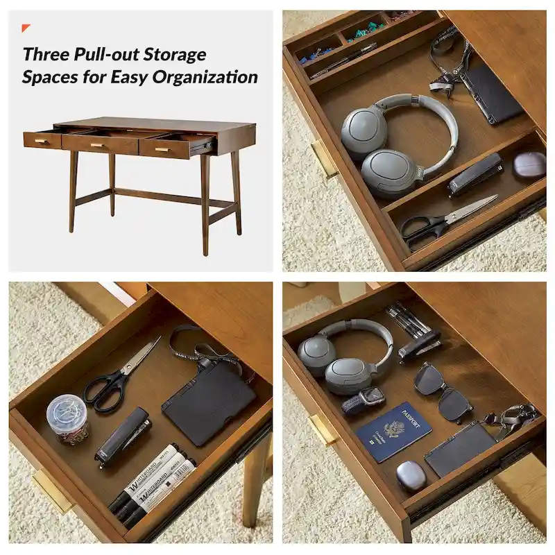 Erich Mid Century Modern 48 Computer Desk with USB by HULALA HOME