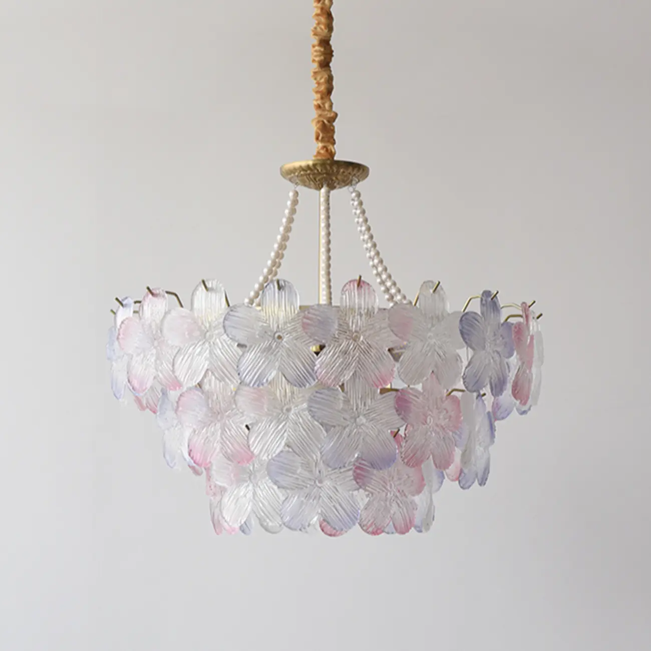 Modern Tier Round Flower Crystal Chandelier