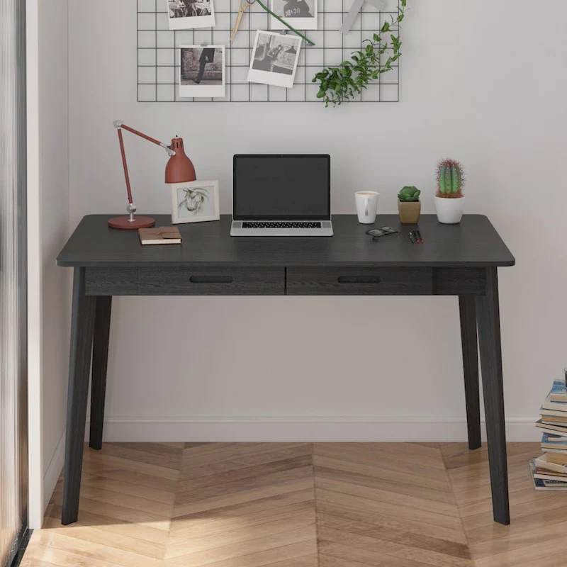 Writing Desk with 2 Drawers - Wood Legs - 47 Inch