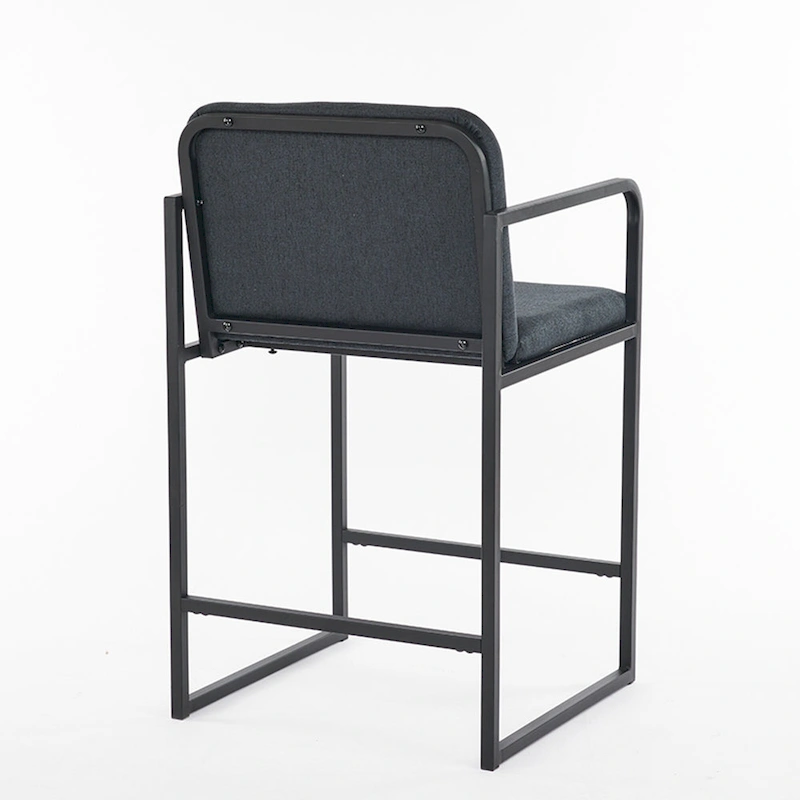 Set of 2,Modern Upholstered Counter Height Bar Stool with Armrests, Metal Frame and Padded Seat