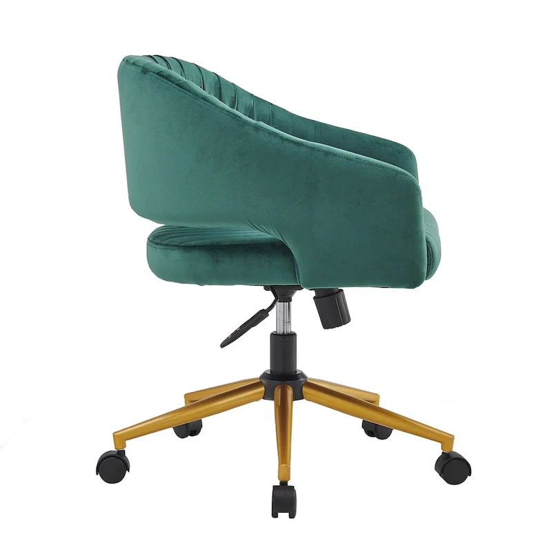 Modern Gold Office Chair Velvet Task Chair Swivel Height Adjustable Computer Chair