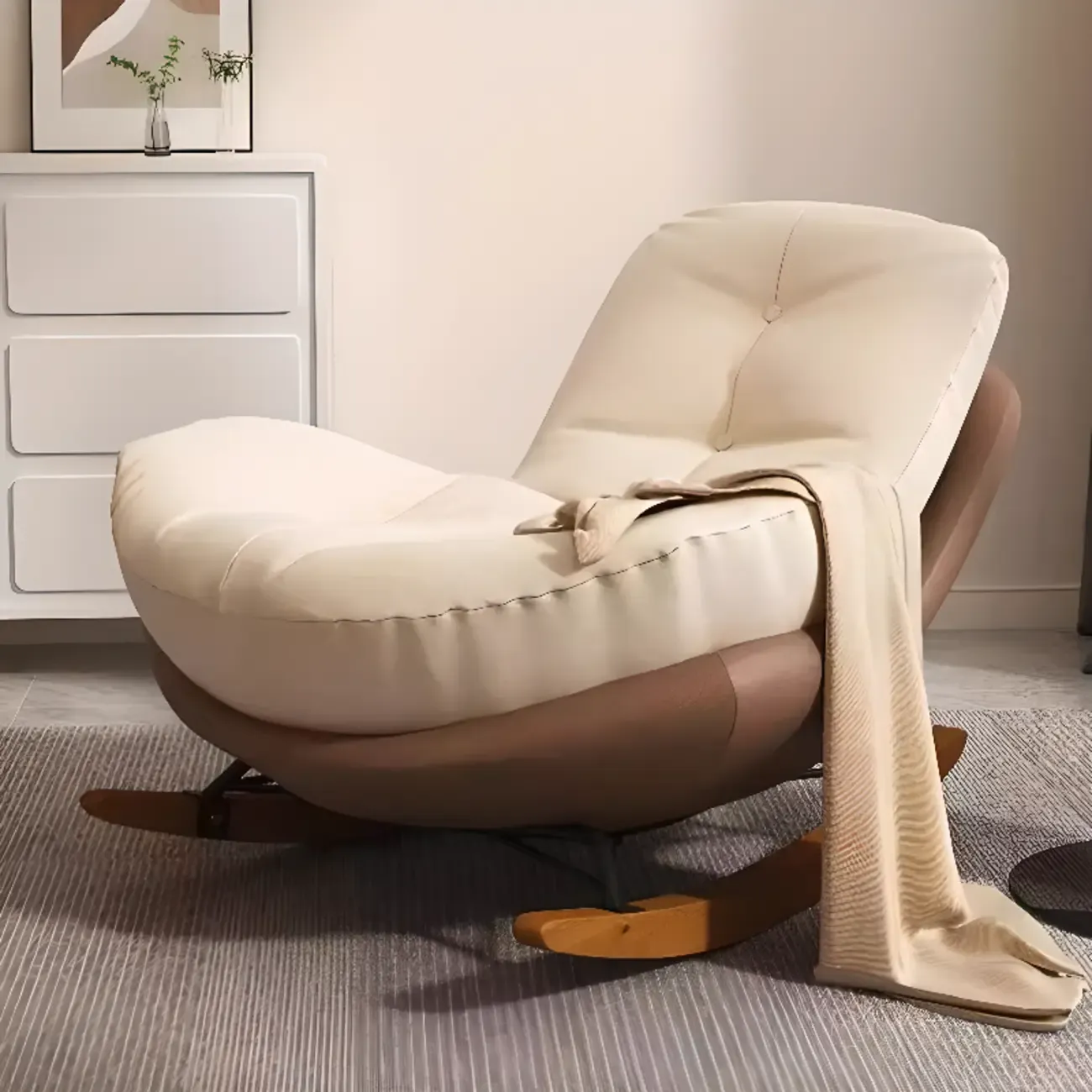 Modern Upholstered Rocking Chair for Stylish Living Rooms