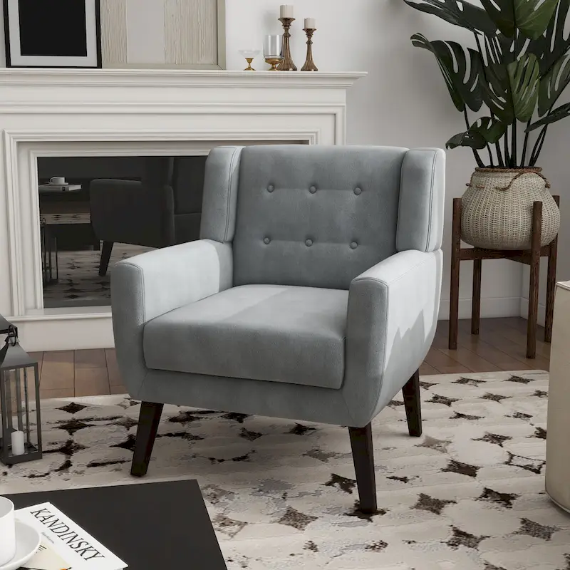Velvet Accent Chair Living Room Upholstered Armchair