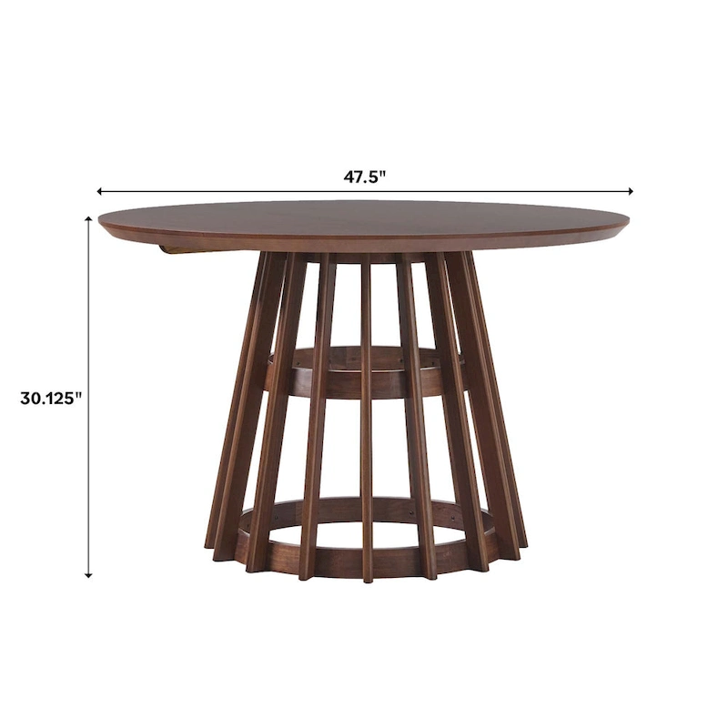 Middlebrook Designs 48 inch Round Slatted Wood Dining Table