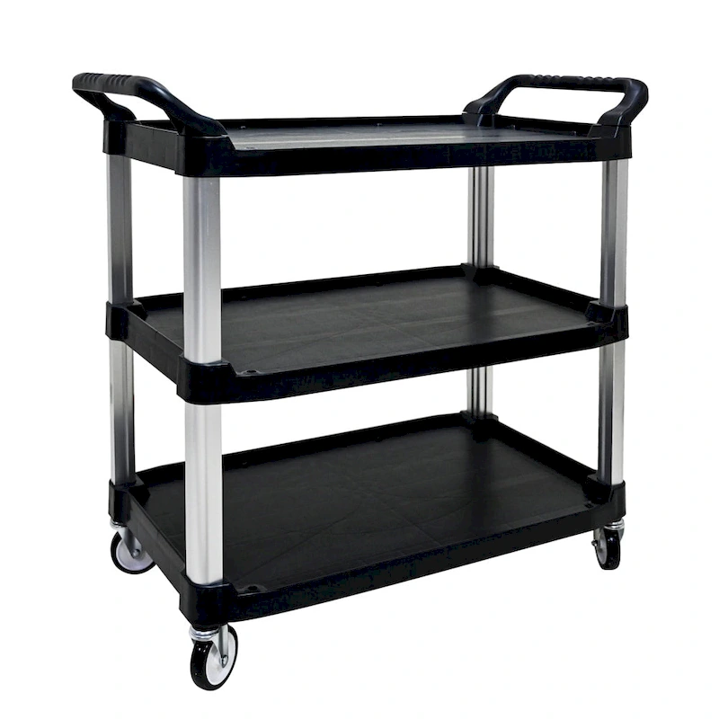3 Layer Thickened Plastic Mobile Kitchen Cart with Metal Frame