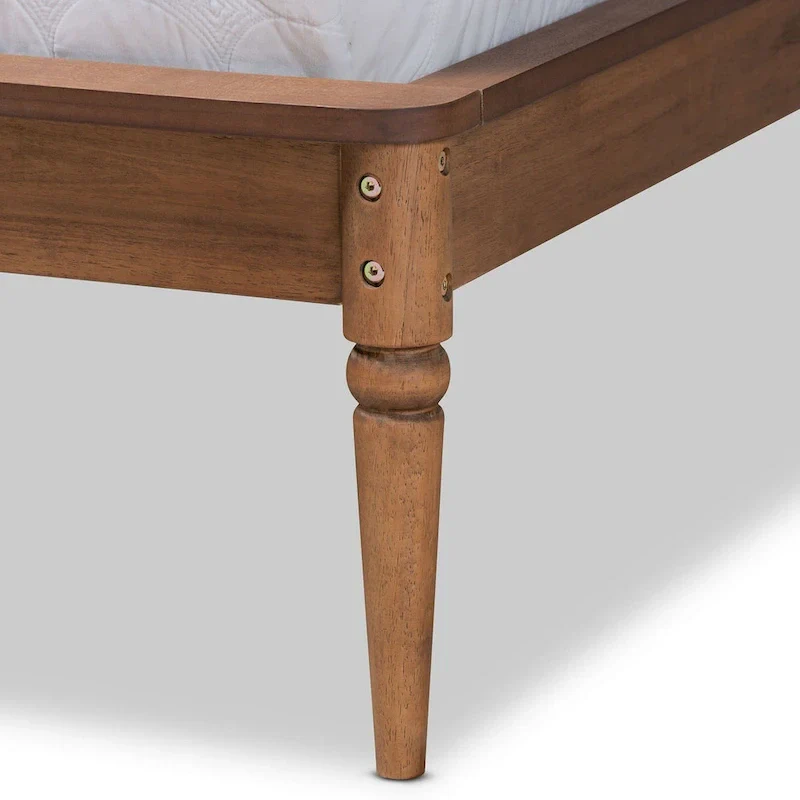 Tallis Classic and Traditional Walnut Brown Finished Wood Bed Frame