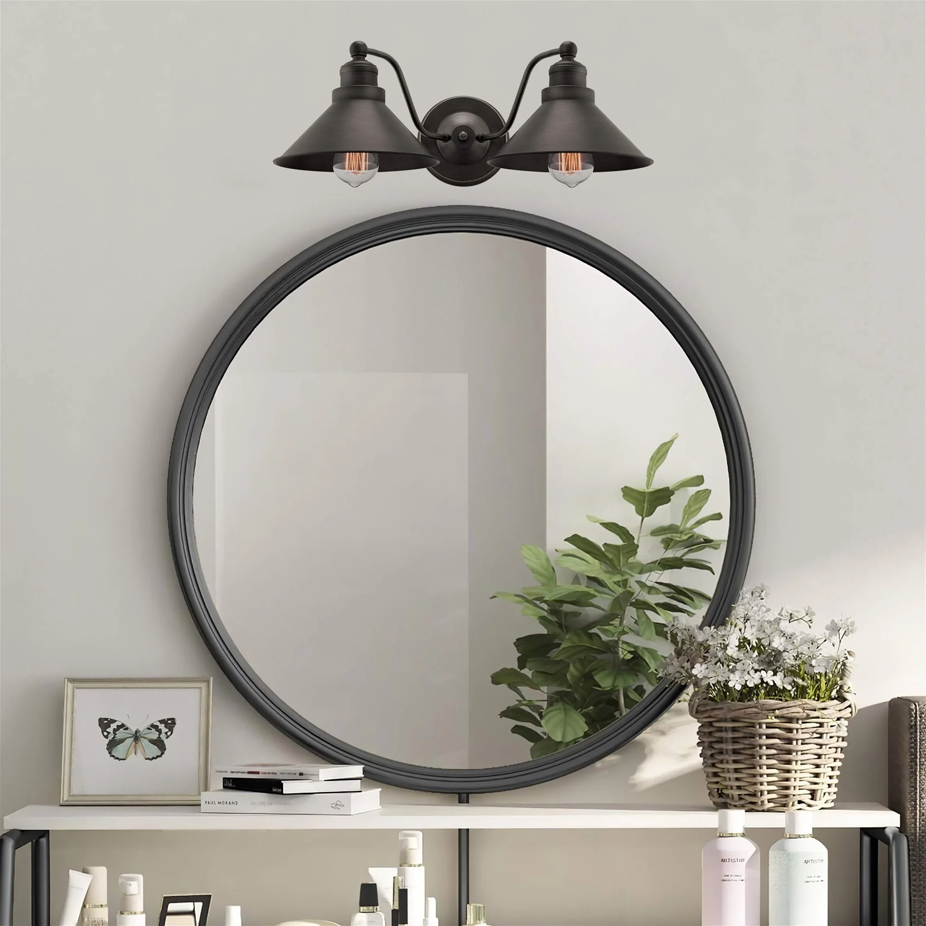 Welton 19 2-Light Modern Farmhouse Bathroom Wall Sconce