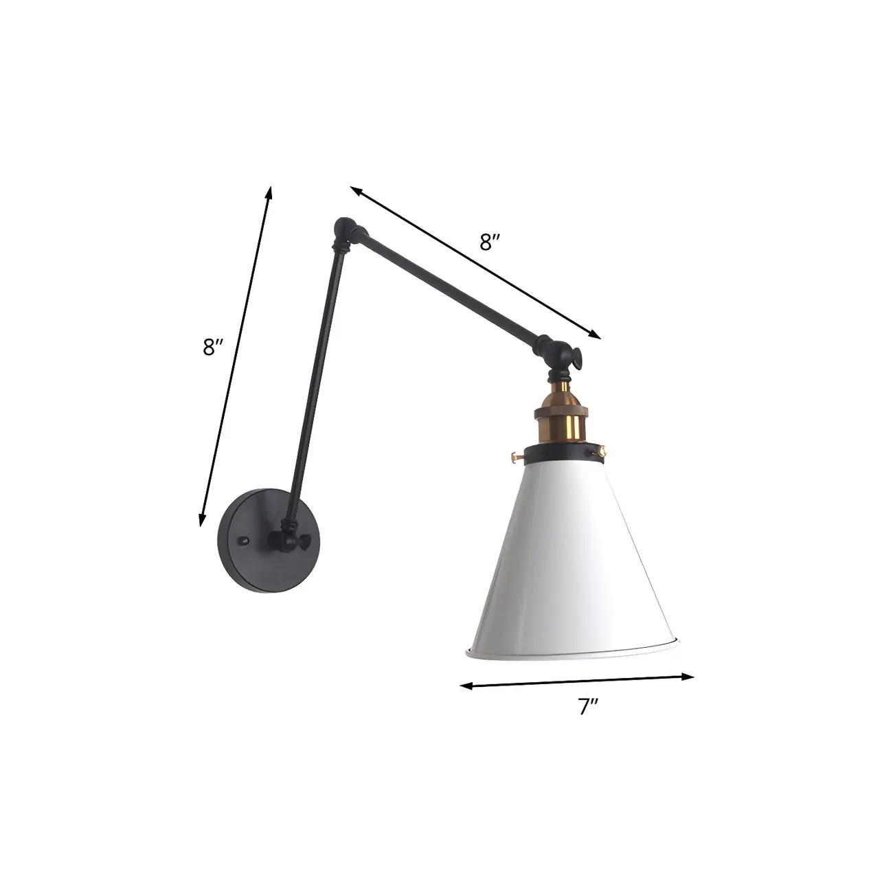 Modern Metal Tapered Swing Arm Wall Light